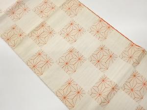 市松に麻の葉模様織出し袋帯